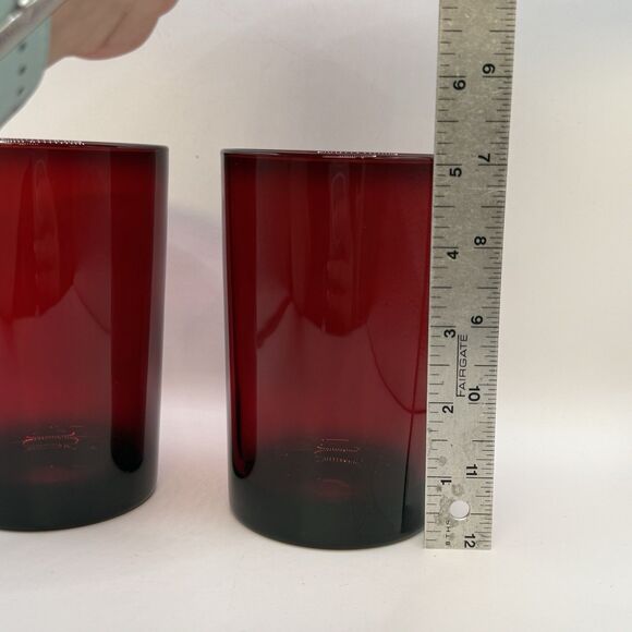 2 Arcoroc Classique Ruby Red Tumbler Drinking Glasses 5 ⅛” 16oz - Picture 7 of 8